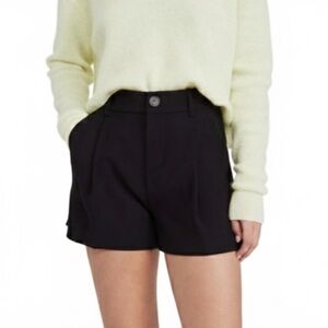 Vince Dark Navy High Waisted Pleat Front Shorts Size 10 New Without Tag!